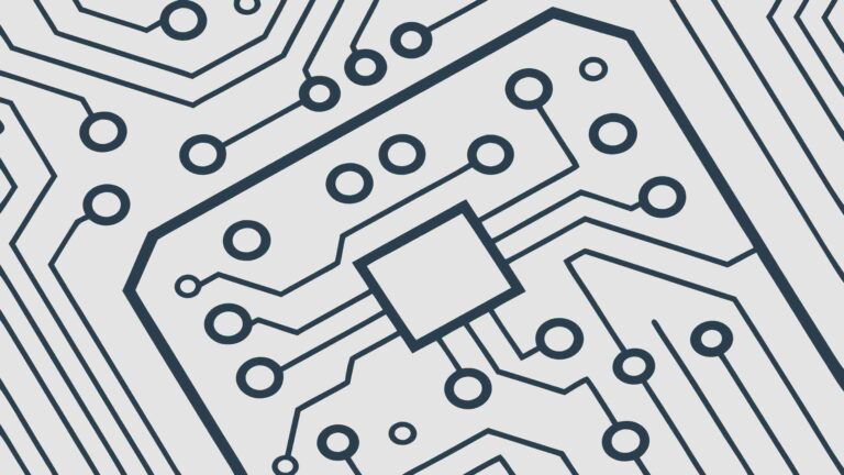 Integrated Circuit Chip on Printed Board, vector design Generative AI