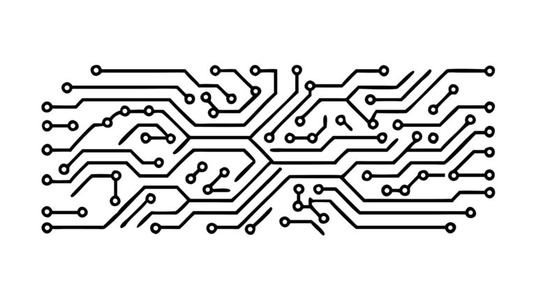 Complex Digital Circuit Board Diagram, vector design Generative AI