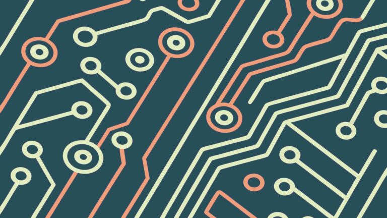 Seamless Printed Circuit Board Pattern, vector design Generative AI