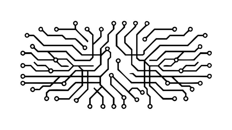 Interconnected Printed Circuit Board Design, vector design Generative AI