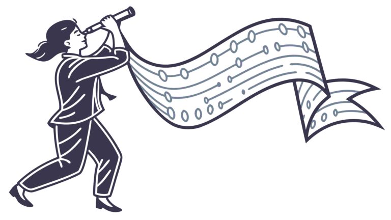 Communicator Announcing with Decorative Ribbon, vector design Generative AI
