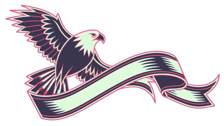 Majestic Eagle with Classic Ribbon Banner, vector design Generative AI