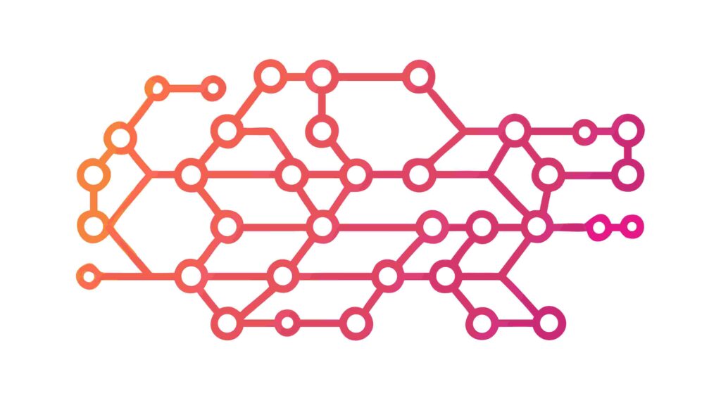 Vibrant Geometric Network Connection Points, vector design Generative AI