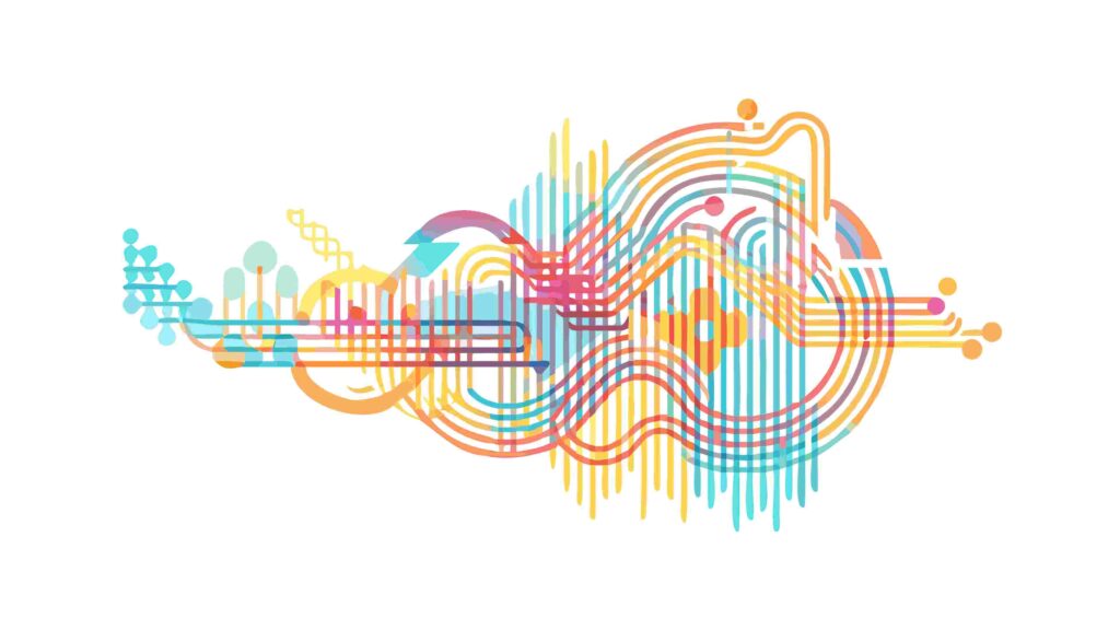 Futuristic Abstract Circuitry & Data Flow Graphic, vector design Generative AI