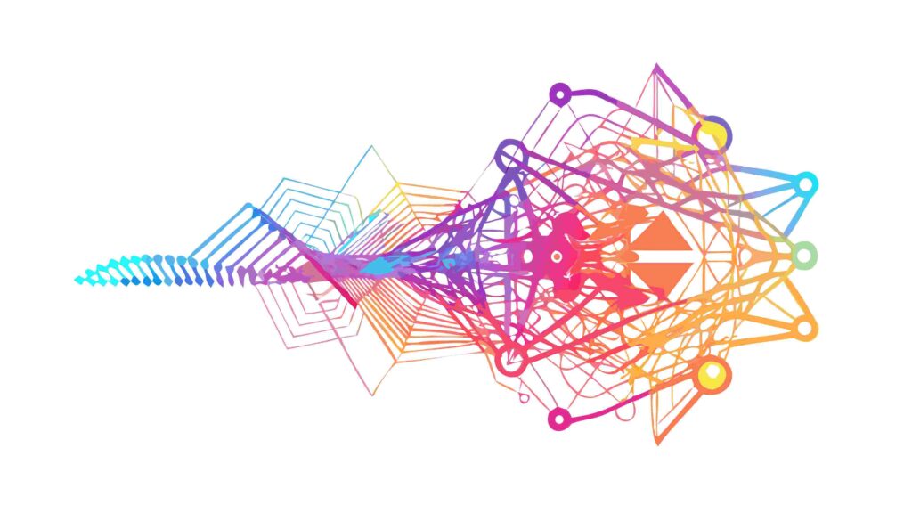 Abstract Tech Network with Interconnected Particles, vector design Generative AI