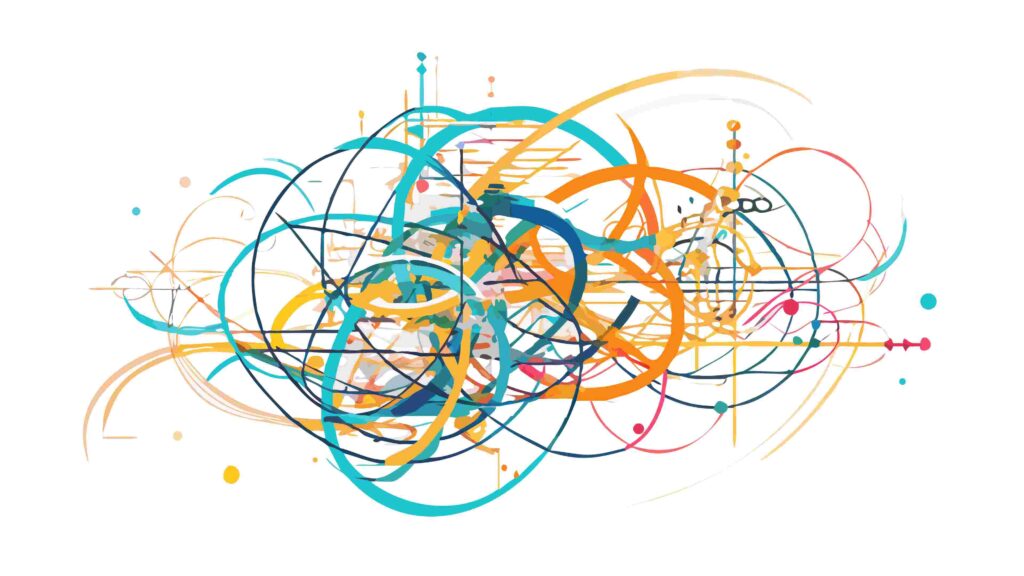 Intricate Abstract Swirls & Intersecting Lines, vector design Generative AI