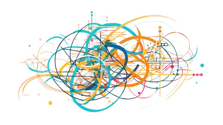 Intricate Abstract Swirls & Intersecting Lines, vector design Generative AI