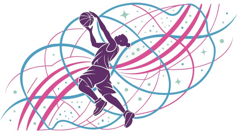 Dynamic Basketball Player Abstract Vector Graphic, vector design Generative AI