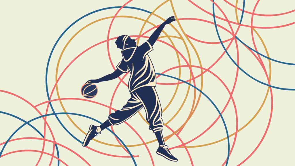 Dynamic Rugby Player in Action Abstract Vector, vector design Generative AI