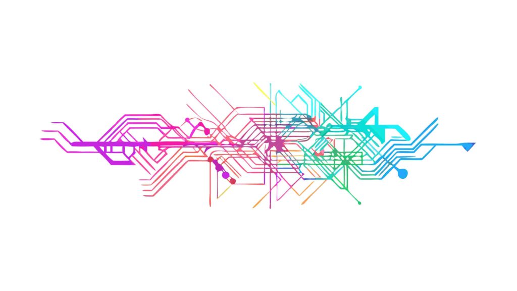 Abstract Flowing Lines with Geometric Element Design, vector design Generative AI