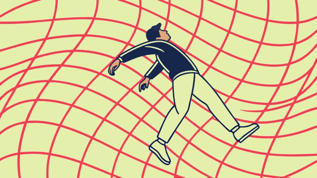 Dynamic Runner on Abstract Wavy Background Vector, vector design Generative AI