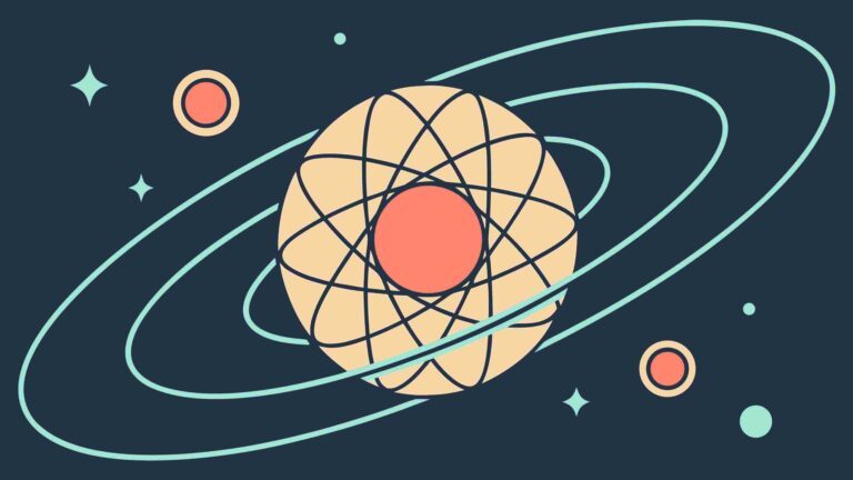 Abstract Planetary System with Orbiting Rings Vector, vector design Generative AI