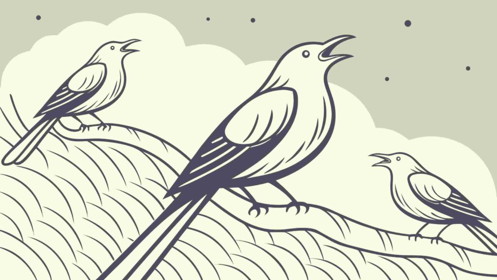 Elegant Birds on Branch Line Art Vector Illustration, vector design Generative AI