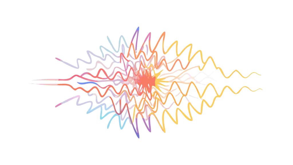 Abstract Multicolor Wavy Lines Energy Field Vector, vector design Generative AI