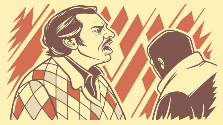 Vintage Comic Book Style Man Conversing Graphic, vector design Generative AI
