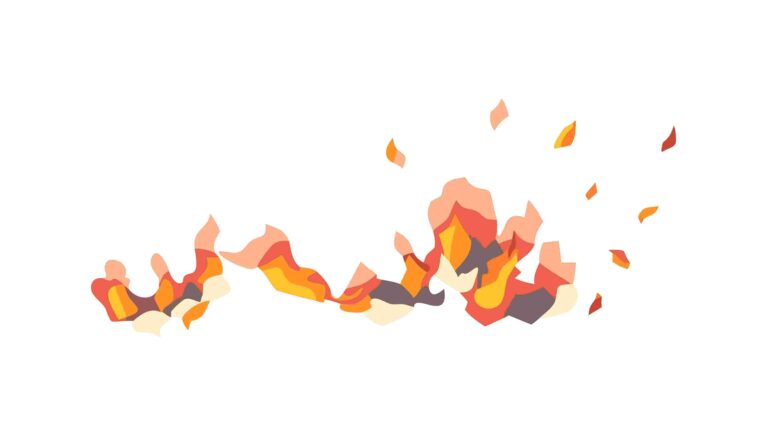 Realistic Fire Flames Dynamic Vector Element, vector design Generative AI