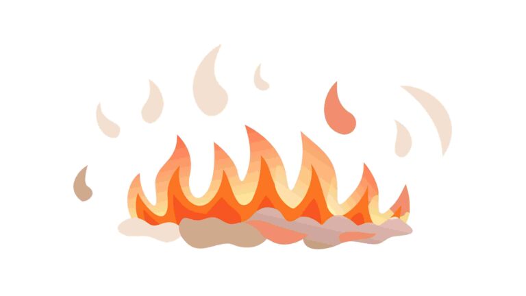 Cartoon Style Fire Flames Vector Illustration, vector design Generative AI