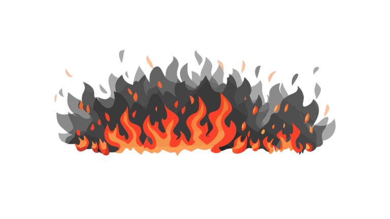Contained Brush Fire Landscape Vector Illustration, vector design Generative AI