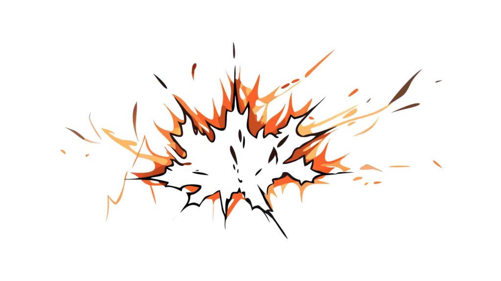 Cartoon Comic Style Explosion Burst Vector, vector design Generative AI