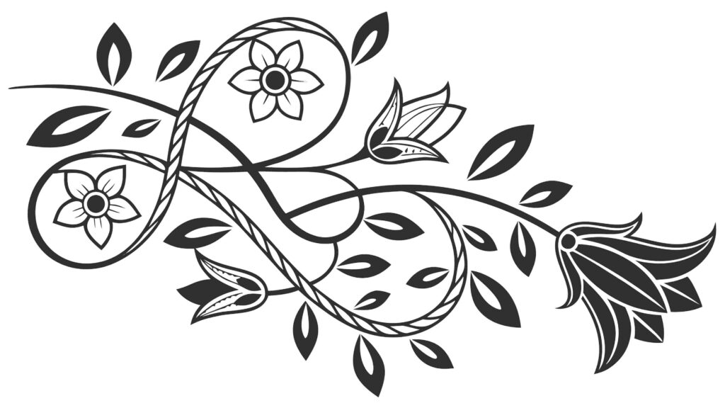 Stylized Floral Swirl Ornament Vector Design, vector design Generative AI