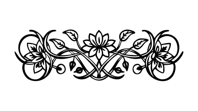 Symmetrical Ornate Floral Border Vector Design, vector design Generative AI