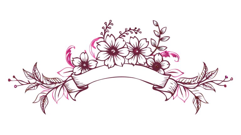 Decorative Floral Banner with Delicate Blossoms Vector, vector design Generative AI