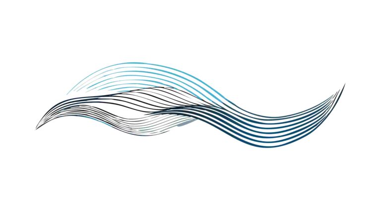 Abstract Flowing Blue Wave Lines Vector Element, vector design Generative AI