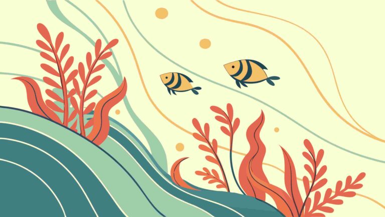 Vibrant Underwater Ocean Scene with Fish Vector, vector design Generative AI