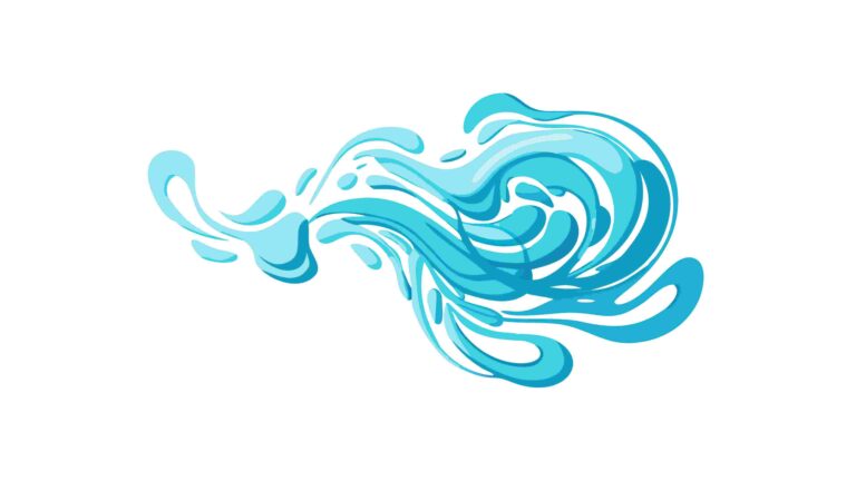 Dynamic Water Splash Effect Abstract Vector Element, vector design Generative AI