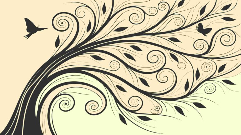 Ornate Floral Vine Swirls Decorative Design Element, vector design Generative AI