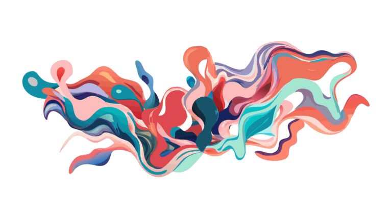 Vibrant Abstract Liquid Swirls Artistic Design, vector design Generative AI