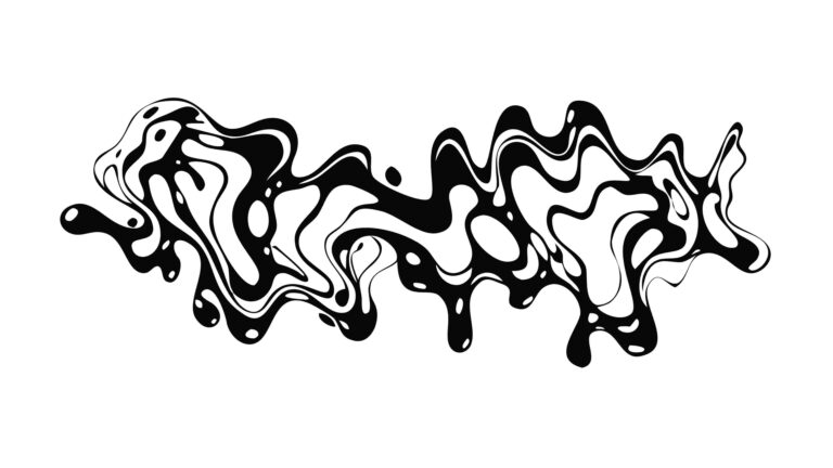 Abstract Black Liquid Splatter Design Element, vector design Generative AI
