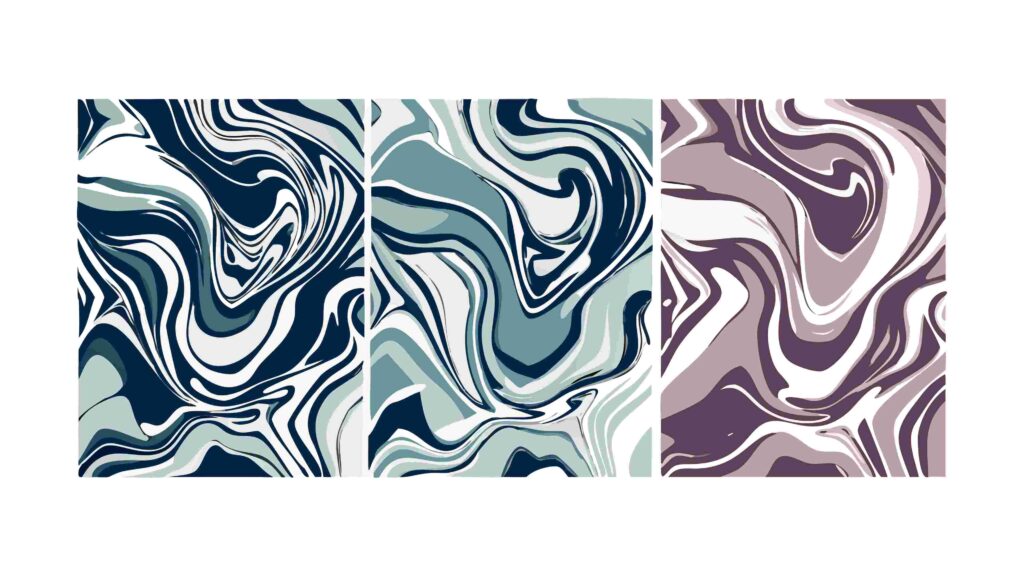 Abstract Marbled Fluid Art Patterns in Muted Tones, vector design Generative AI