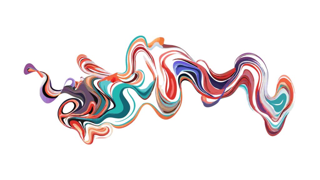 Vibrant Abstract Liquid Paint Swirl Element, vector design Generative AI