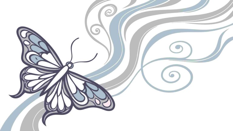 Graceful Butterfly with Flowing Abstract Swirls, vector design Generative AI