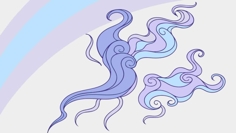 Elegant Abstract Smoke or Cloud Swirls in Blue Tones, vector design Generative AI