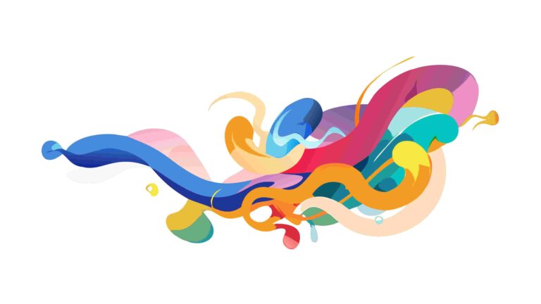Colorful Abstract Liquid Paint Splatter Expression, vector design Generative AI