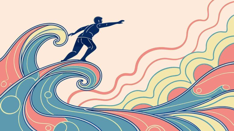 Ice Skater in Motion with Flowing Abstract Trails, vector design Generative AI