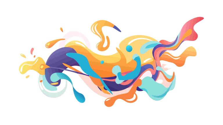 Dynamic Abstract Liquid Splash in Vibrant Tones, vector design Generative AI