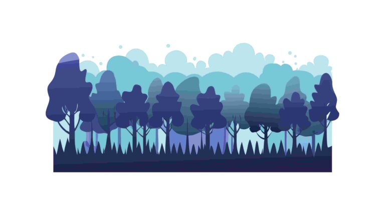 Dense Pine Forest Silhouette Landscape Element, vector design Generative AI