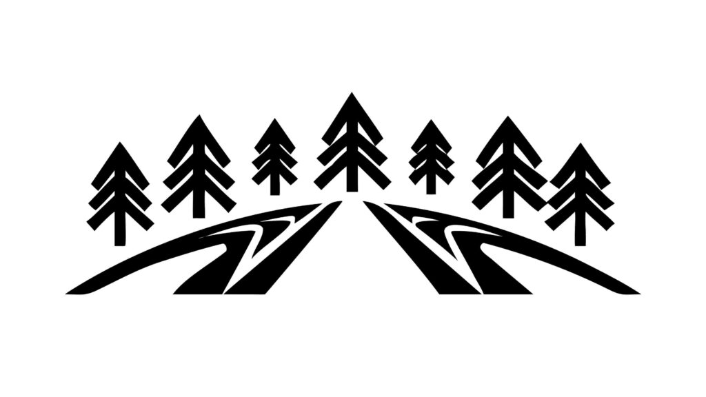 Stylized Pine Tree and Road Design Element, vector design Generative AI