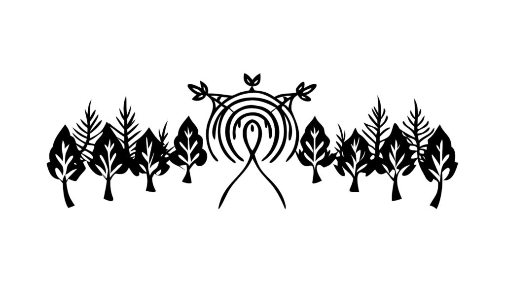 Archery Target and Forest Silhouette Emblem, vector design Generative AI