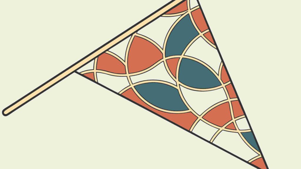 Geometric Patterned Kite Graphic Design Element, vector design Generative AI