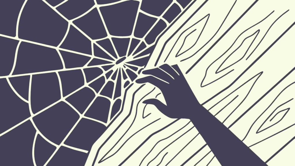 Hand Trapped in Spiderweb Textured Concept, vector design Generative AI