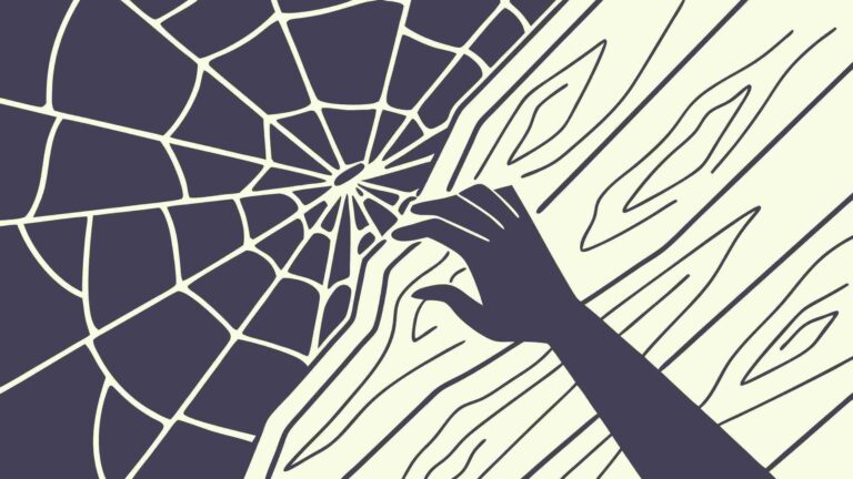Hand Trapped in Spiderweb Textured Concept, vector design Generative AI