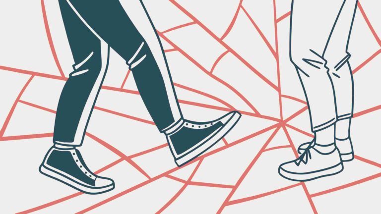 Breaking Through Concept with Legs Stepping on Cracked Surface, vector design Generative AI