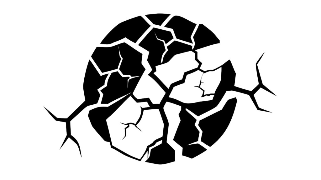 Abstract Cracked Earth Sphere or Planet Element, vector design Generative AI