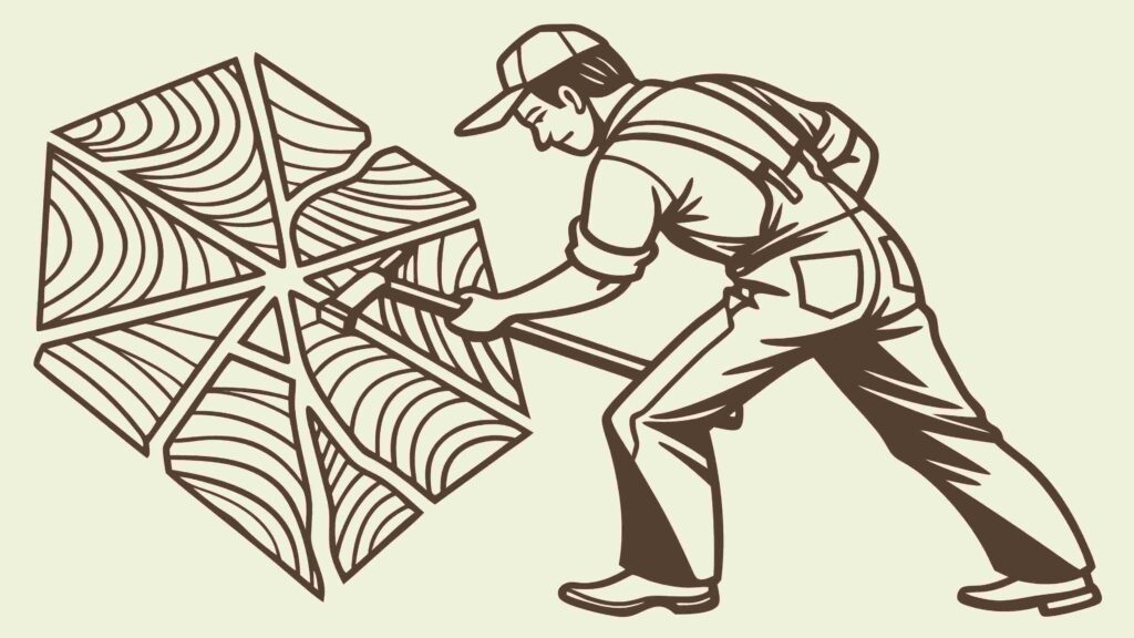 Man Constructing Geometric Panel with Puzzle Pieces, vector design Generative AI