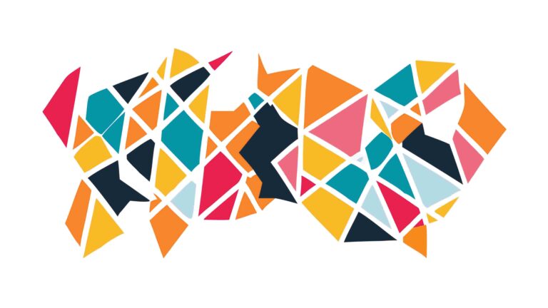 Abstract City Skyline with Vibrant Geometric Shapes, vector design Generative AI