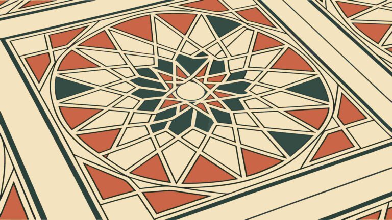 Ornate Geometric Tile Pattern for Floor or Wall, vector design Generative AI